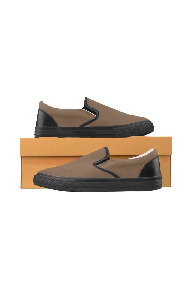 Toffee Men's Slip-on Canvas Shoes (Model 019)