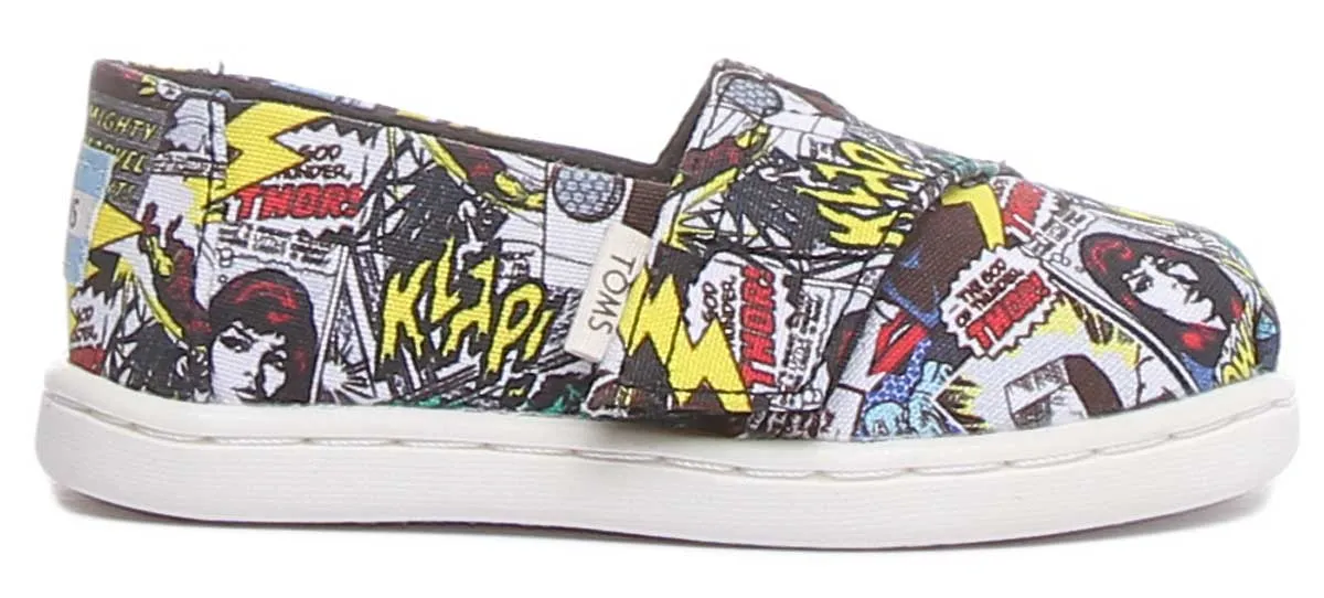 Toms X Marvel Classic Slip On In Multi Colour Print