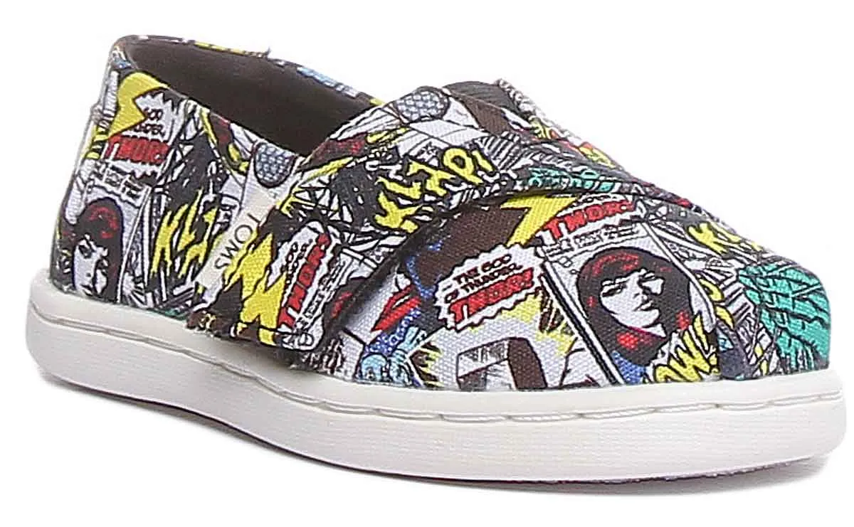 Toms X Marvel Classic Slip On In Multi Colour Print