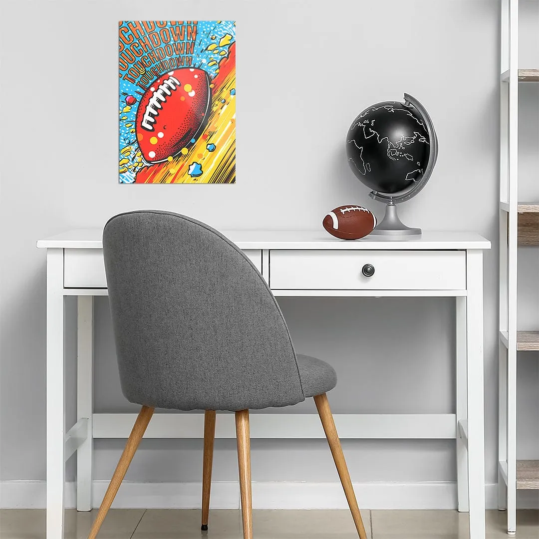 Touchdown Pop Art Yellow - Metal Wall Art