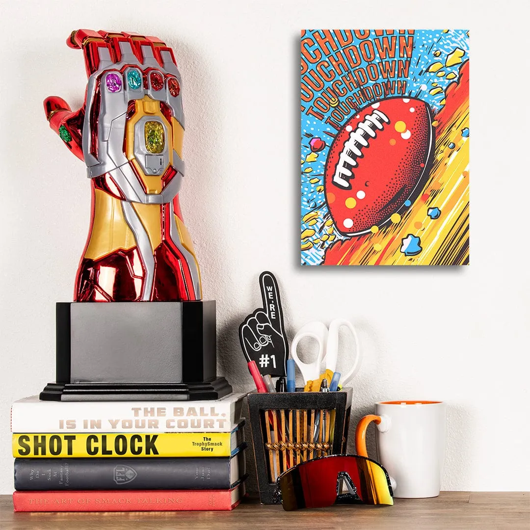 Touchdown Pop Art Yellow - Metal Wall Art