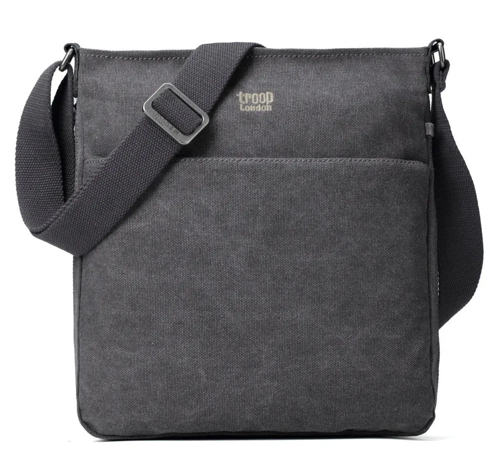 Troop London Classic Small Zip Top Shoulder Bag - Charcoal