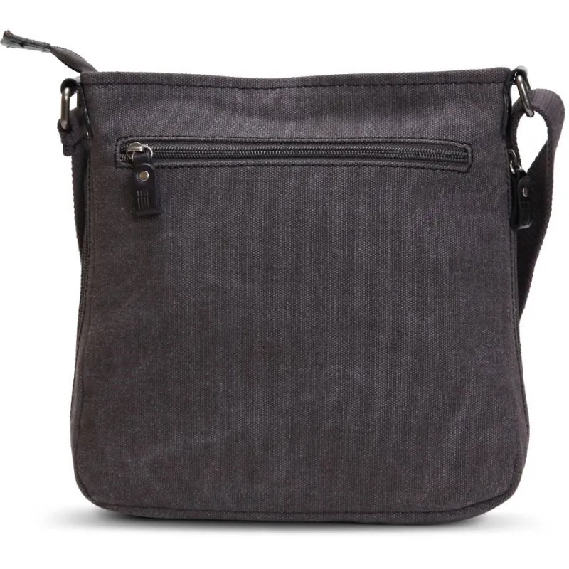 Troop London Classic Small Zip Top Shoulder Bag - Charcoal