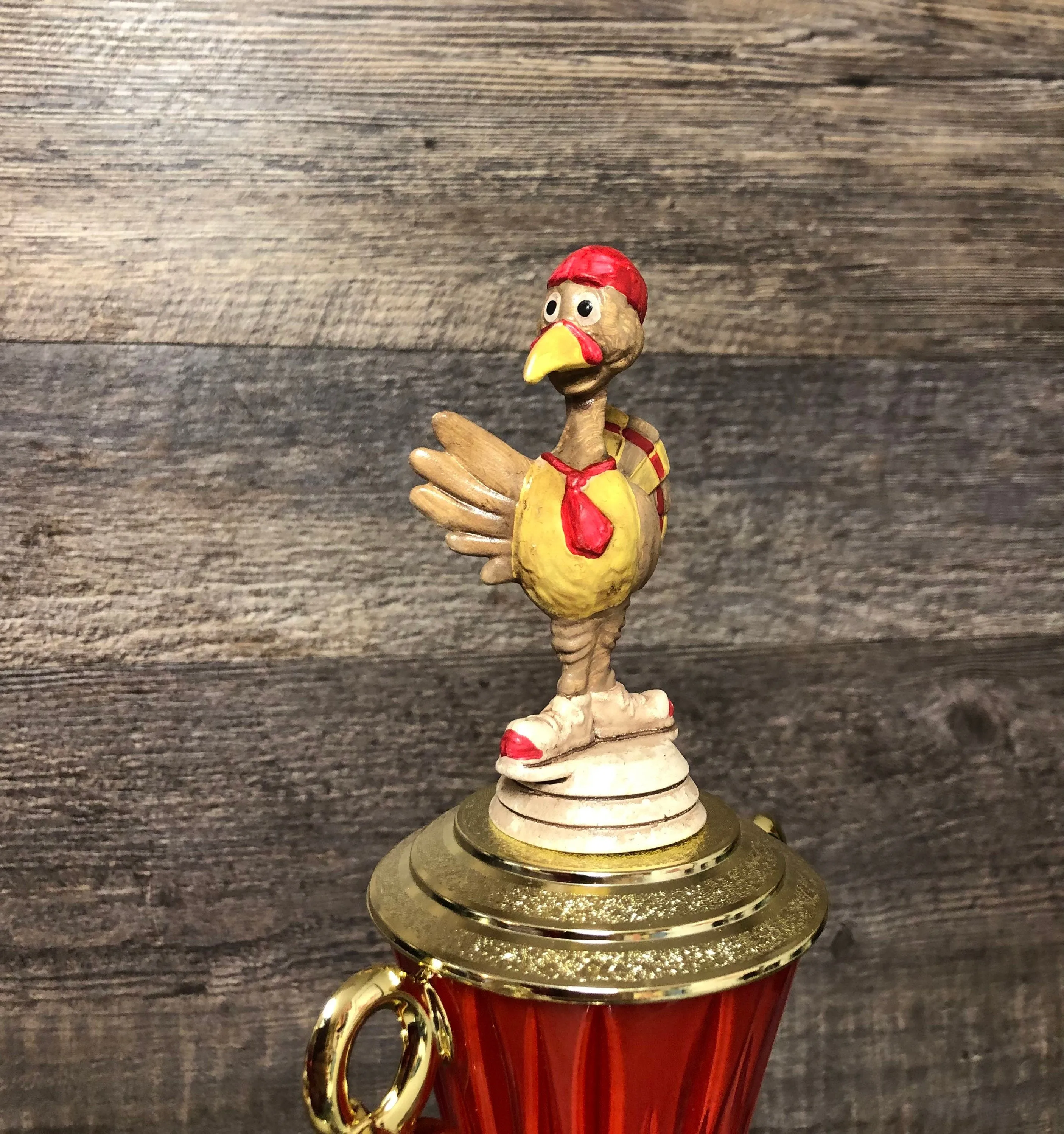 Turkey Bowl Trophy Fantasy Football League Trophy Champion Loser Trophy Award Crystal Cup Hand Painted Turkey Turkey Trot Trophy BBQ Trophy