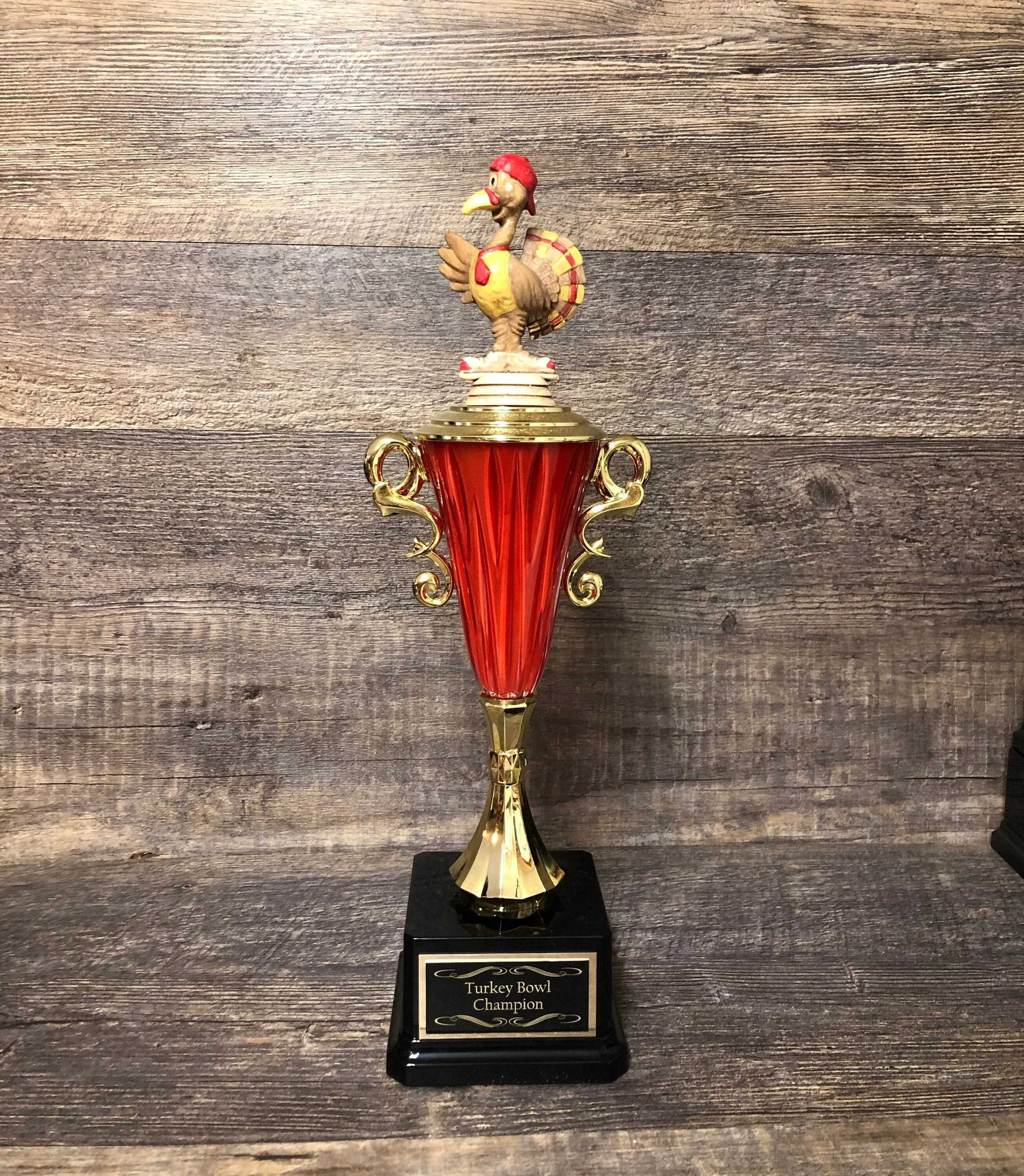 Turkey Bowl Trophy Fantasy Football League Trophy Champion Loser Trophy Award Crystal Cup Hand Painted Turkey Turkey Trot Trophy BBQ Trophy