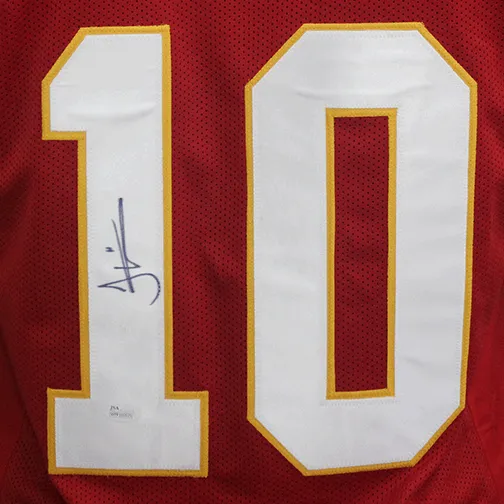 Tyreek Hill Autographed Football Jersey Red (JSA)