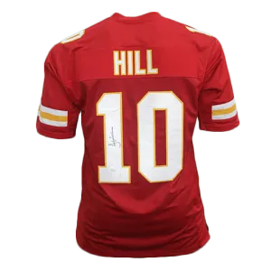 Tyreek Hill Autographed Football Jersey Red (JSA)