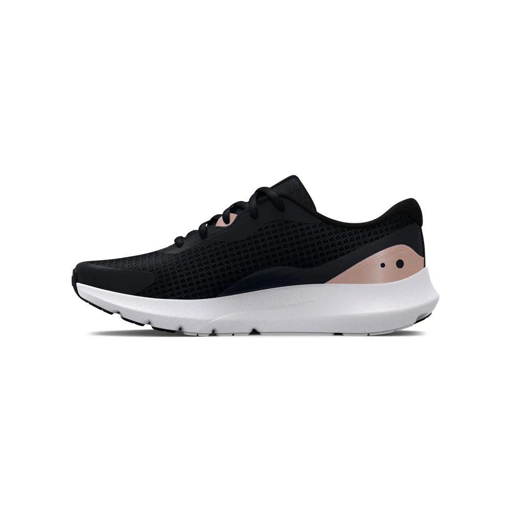 'Under Armour' Women's Surge 3 - Black / White / Rose Gold