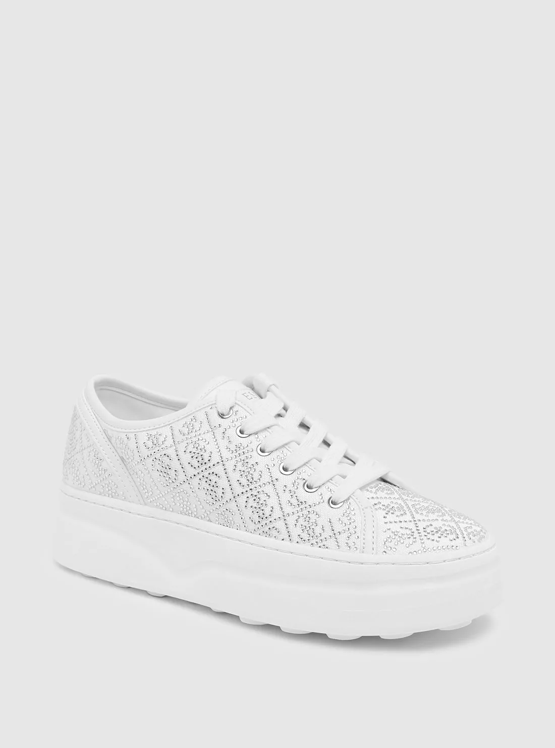 White Queeny Low-Top Sneakers