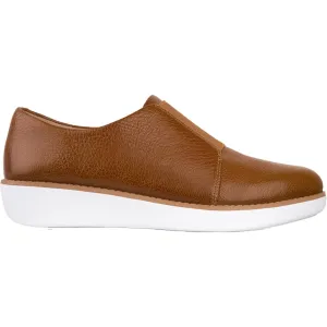 Women's Fit Flop Laceless Derby Tan Leather