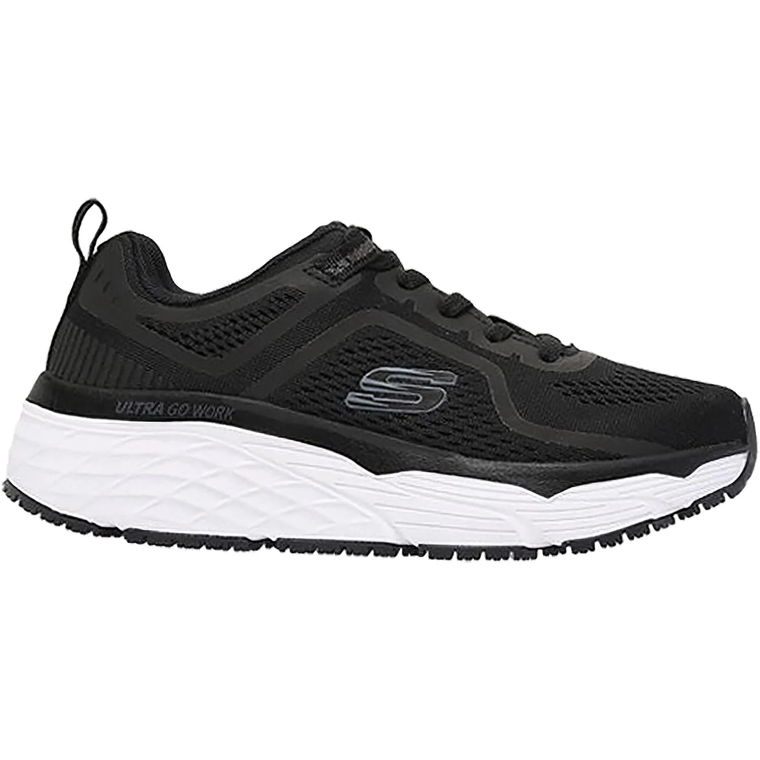 Women's Skechers Max Cushioning Elite Black/White Fabric