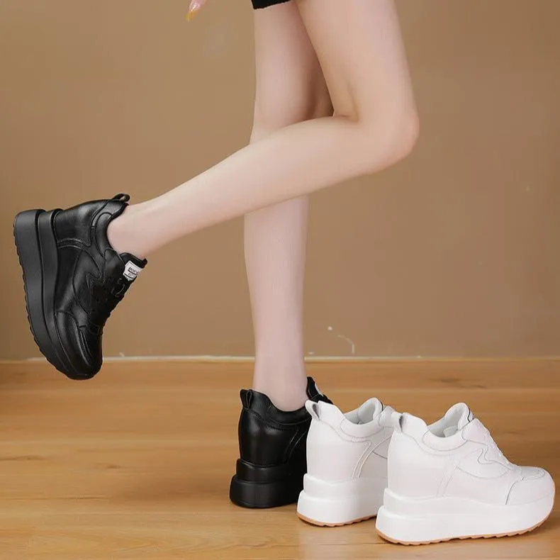 Womens Wedge Platform Sneakers High Hidden Heel Sneakers