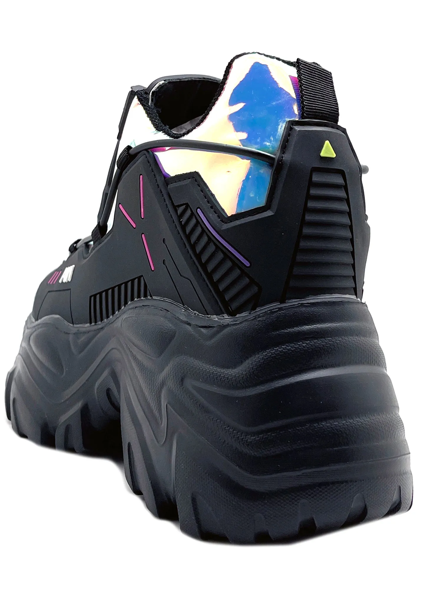 X LASR Exclusive Watermelon 04 Neuromancer Hologram Black Platform Sneakers