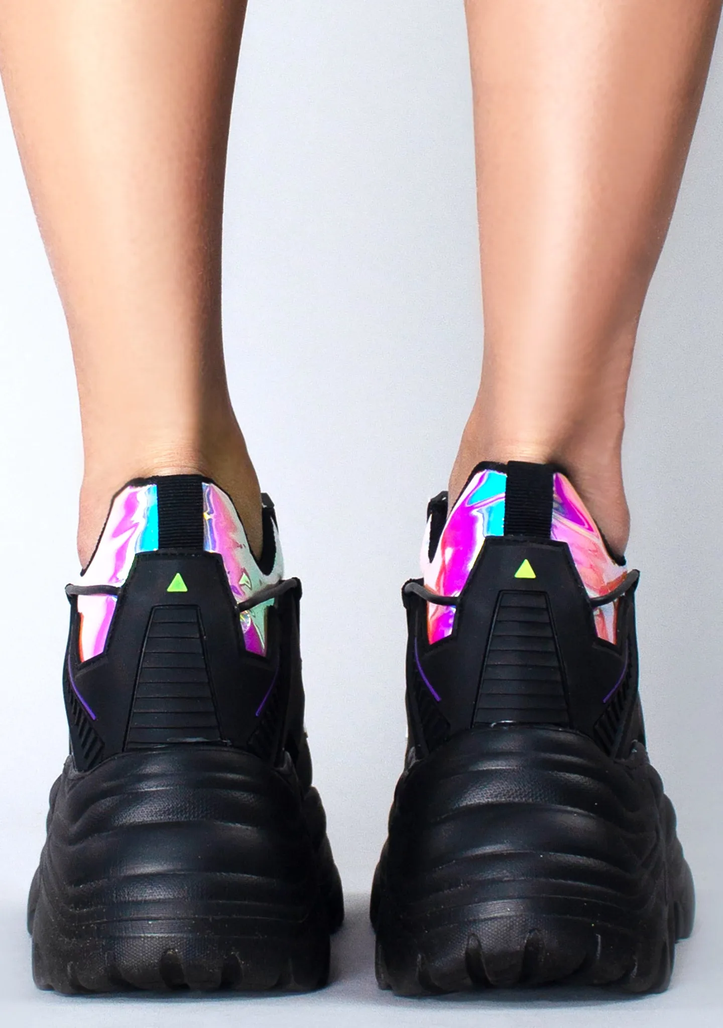 X LASR Exclusive Watermelon 04 Neuromancer Hologram Black Platform Sneakers