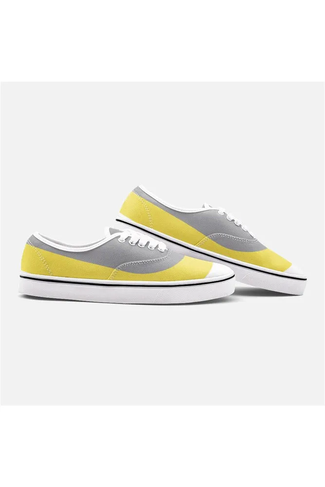 Yellow & Gray Unisex Canvas Shoes